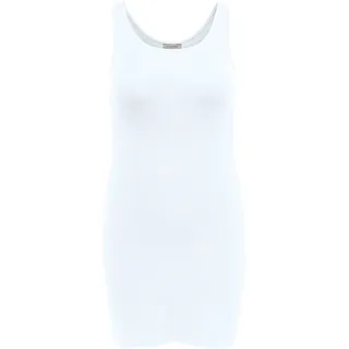 Longtop ONLY CARMAKOMA "CARTIME LONG TANK TOP", Damen, Gr. L, hellweiß, Jersey, Obermaterial: 95% Baumwolle, 5% Elasthan, unifarben, slim fit ca. Mitte Oberschenkel, Rundhals, Tops Longtop, slim fit, extra lang, Baumwolle mit Stretch