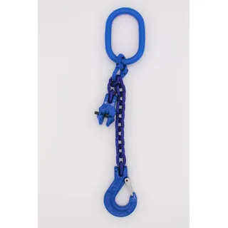 Anschlagkette Güteklasse 10 1-Strang 1,0 m 6 mm mit Verkürzung blau