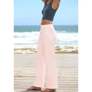 Relaxhose H.I.S, Damen, Gr. 44/46, N-Gr, rosa, Obermaterial: 90% Polyester, 10% Elasthan, Basic, bequem lang, Hosen Relaxhose, mit klassisch gerade geschnittenem Bein, Loungewear, Topseller