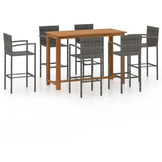 vidaXL Gartenbar-Set 7-tlg. Grau
