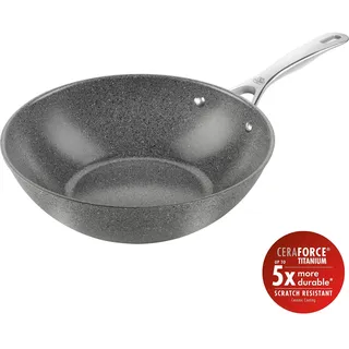 BALLARINI Salina Wok, 30 cm, Aluminium, Titanverstärkte keramische Antihaftbeschichtung
