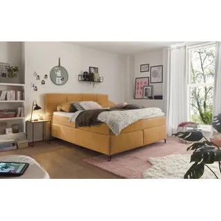 Set One by Musterring Boxspringbett Fairfield 160 x 200 cm Stoff Gelb Mustard