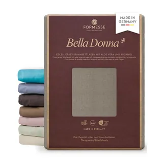 Formesse – Bella Donna Jersey. Edles Jersey-Spannbettlaken 90x190-100x220 cm - bis 30cm Höhe - 97% Baumwollzwirn, 3% Elastan, Aloe Vera und Arganöl/Spannbetttuch aus Deutschland - Platin
