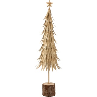 J-LINE - Weihnachtsbaum, Metall, Pailletten, Gold, groß