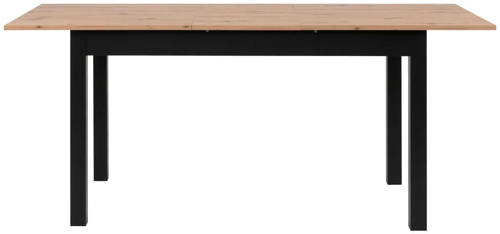 Bild von Esstisch, Schwarz, Eiche Artisan - 80x76.5x140 cm ausziehbar, Esszimmer, Tische, Esstische, Esstische ausziehbar