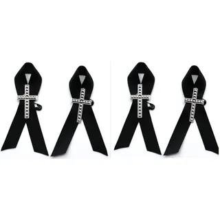 CaPiSo Trauerschleife Ansteckschleife Beerdigung Trauerflor Beileidsbekundung Anstecknadel Trauer Bestattung Grabschleife (4 Stück)