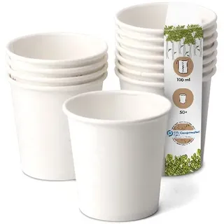 Greenbox Espressobecher Einweg 0,1 l Weiß 50 St.