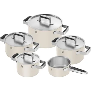 Zwilling Pure Topf-Set 5-tlg. 3 x Kochtopf (16 cm + 20 cm + 24 cm) + Bratentopf 20 cm + Stieltopf 16 cm