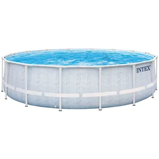 Intex Frame Pool Set Chevron 488 x 122 cm inkl. Pumpe, Leiter, Plane