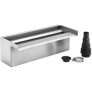 OASE 50704 Waterfall 30 - Wasserfallschütte aus Edelstahl für die Montage an Wänden und Mauern, Wasserfallbeleuchtung, Überlaufbreite 30 cm