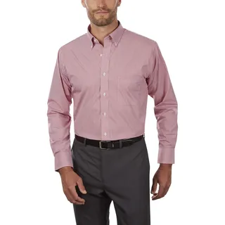 Van Heusen Herren Regular Fit Gingham Button-Down-Kragen Kleid Klassisches Hemd, Rote Henna, Groß