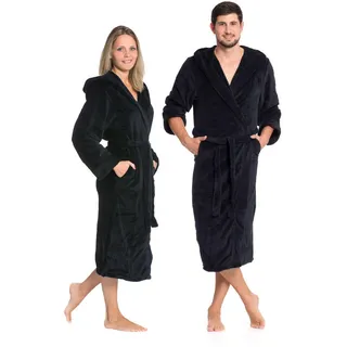 Zollner Bademantel, Xxl, 100% Polyester, Schwarz , Textil , onesize , Gr. XXL cm , Oeko-Tex® Standard 100 , Heimtextilien, Badtextilien, Bademäntel
