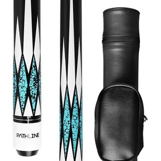 Pathline Billardqueue-Set, 147,3 cm, kanadischer Ahorn-Billardstock und Hartschalenkoffer (510 g, 538 g, 567 g, 595 g) (EIN blaues Set, 595 g)