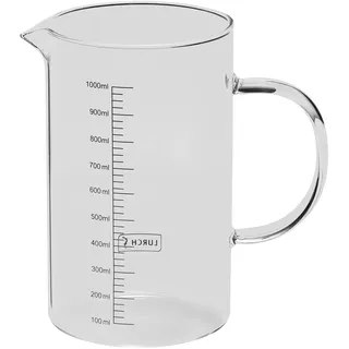 LURCH 70202 Messkrug aus hitzebeständigem Borosilikatglas 1l, Transparent