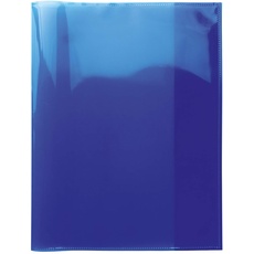 HERMA 19622 Heftumschläge Quart Transparent Blau, 10 Stück, Hefthüllen aus strapazierfähiger, abwischbarer & extra dicker Polypropylen-Folie, durchsichtige Heftschoner Set für Schulhefte, farbig