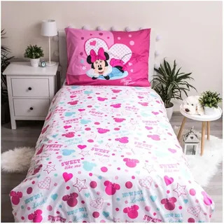 Disney Minnie Maus Herzen Rot 140 x 200 cm + 70 x 90 cm