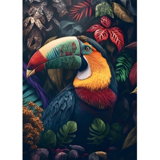 EOBROMD Diamond Painting Toucan, 5D Diamant Painting Bilder Erwachsene Tiere, DIY Diamant Malerei Set für Wanddekoration 30x40 cm