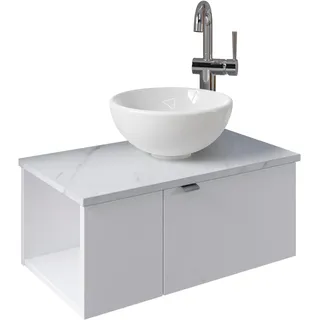 Saphir Waschtisch 61 x 39,8 x 35 cm Weiß glanz
