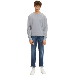 5-Pocket-Jeans TOM TAILOR "MARVIN", Herren, Gr. 32, Länge 32, blau (used mid stone), Denim/Jeans, Obermaterial: 98% Baumwolle, 2% Elasthan, straight fit, Jeans 5-Pocket-Jeans, mit kleinem Logo-Print