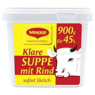 Maggi® MAGGI Professional Klare Suppe mit Rind, Rindfleischpulver, Kräutern, Sofort löslich, 1 er Pack (1 x 900g Gastro Box)
