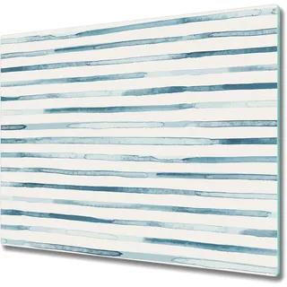 Küche Schneidebrett - Schneidebrett Glas - Herd Abdeckung - 60x52 - Blau Wasserlinien
