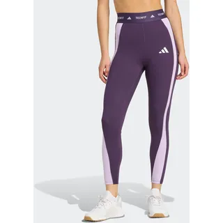 Trainingstights ADIDAS PERFORMANCE "TECHFIT COLORBLOCK 7/8-LEGGINGS", Damen, Gr. XS, N-Gr, aurora plum, powder plum, normal, gr., Obermaterial: 73% Polyester, 27% Elasthan, 7/8-Länge, Hosen Trainingstights