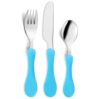 Amefa REGLISSE Kinderbesteck, Edelstahl mit ergonomischen Kunststoffgriffen, mint, 3-teilig