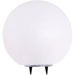 Heitronic Dekoleuchte Kunststoff Ø20cm, 17,8cm, mit Akku, Solarzelle, weiß