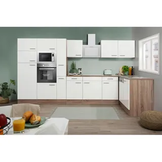Respekta Winkelküche L-Form 370 cm Weiß