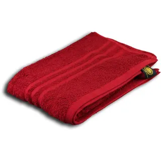 Gözze - Elegantes Handtuch 2er-Set, Sylt, 100% Baumwolle, Dichtes Grundgewebe (440 g/m2), 50 x 100 cm - Bordeaux