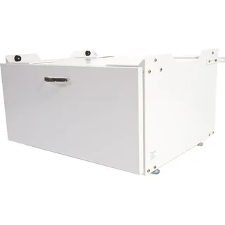 Waschmaschinenunterschrank HWC-E50, Sockel Podest Erhöhung Untergestell, Schublade 33x61x52cm weiß - Weiß