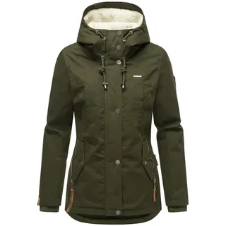 Marikoo Damen warme Winterjacke mit kuscheliger Kapuze Bikoo Olive Gr. L - L