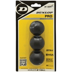 Dunlop Squashbälle Pro doppelgelb, 3 Stück im Blister, Offizieller Turnier-Squashball
