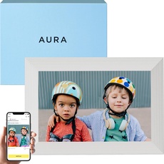 Aura Carver Intelligenter digitaler Bilderrahmen 10,1 Zoll HD WLAN Cloud Digitaler Fotorahmen, Kostenloser unbegrenzter Speicherplatz, Fotos von überall aus senden – Sea Salt