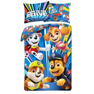 Paw Patrol Bettwäsche-Set Blau 140 x 200 cm + 70 x 90 cm