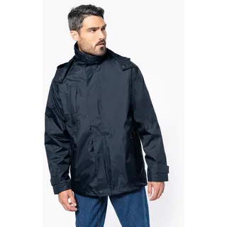 Kariban Herren Parka Winterjacke Mantel Feldjacke Outdoorjacke Warm, Größe:4XL, Farbe:Schwarz - Schwarz