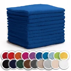 NatureMark 10er Pack Waschlappen | 100% Baumwolle | Frottier Seiflappen | Größe 30 x 30 cm | Frottee Seiftücher im 10er Pack Farbe: Royal blau