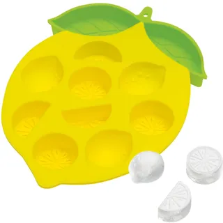 Moses moses. Zitrone Eiswürfelform Freezy Lemon – Silikonform für 11 Zitronen-Eiswürfel, flexible Eiswürfelform, für Cocktails, Sommerdrinks, Desserts, spülmaschinengeeignet