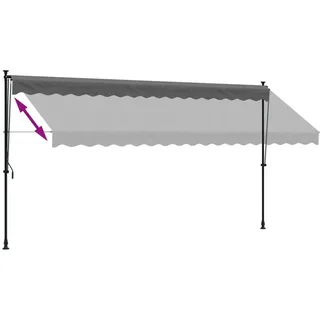 vidaXL Markise Einziehbar 400 x 150 cm anthrazit