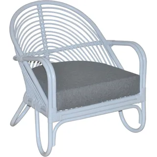 Loungesessel, weiß, B:70cm H:80,5cm T:72cm, Bezug 100% Polyester, HOFMANN LIVING AND MORE, Sessel, Loungesessel, Handgeflochten