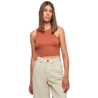 URBAN CLASSICS Ladies Cropped Rib Top - Orange - L
