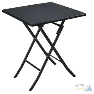 CIRELLA Klapptisch Aus HDPE Schwarz Mit Holzoptik cm 62x62xH 73