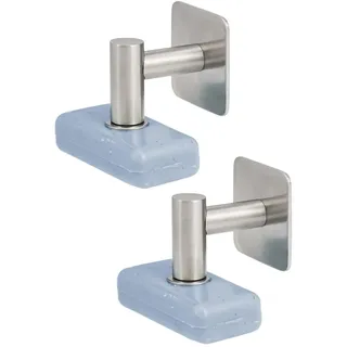 bremermann Magnet Seifenhalter 2er Set, Edelstahl , Edelstahlfarben , Metall , 5.7x5.7x6 cm , Badaccessoires, Seifenschalen