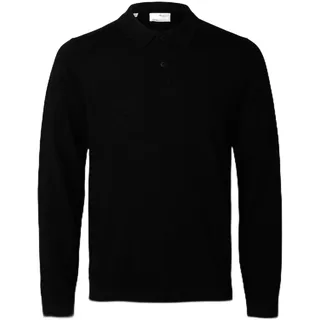 Selected Homme Herren Slhtray Knit Merino Polo Noos Pullover, Schwarz, XL EU