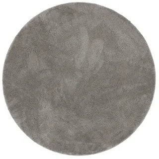 Pergamon Super Soft Kinder Hochflor Teppich Silky Kids Rund , Grau , Textil , Uni , 200x200 cm , Teppiche und Böden, Teppiche, Kinderteppiche