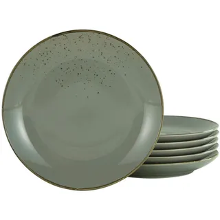 Creatable Desserttellerset , Grau , Keramik , 6-teilig , rund , Geschirr, Teller, Teller-Sets