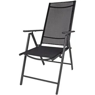 Bequemer Alu Klappsessel für Garten Balkon Terrasse 7-fach verstellbar anthrazit