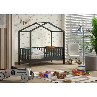 Vipack Hausbett Junior 70 x 140 cm Kiefer massiv grau