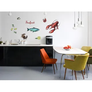 KOMAR Deko-Sticker Seafood 50 cm x 70 cm