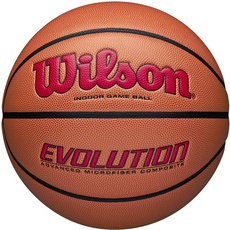 Wilson Evolution 295 Indoor Game Ball WTB0595XB705, Unisex basketballs, orange, 7 EU
